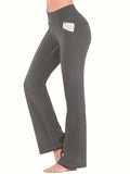 Anke – Schmal geschnittene Hose mit hoher Taille und weitem Bein und Taschen