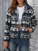 Zara - Langärmelig Vlies Jacke Mit Tribal Druck