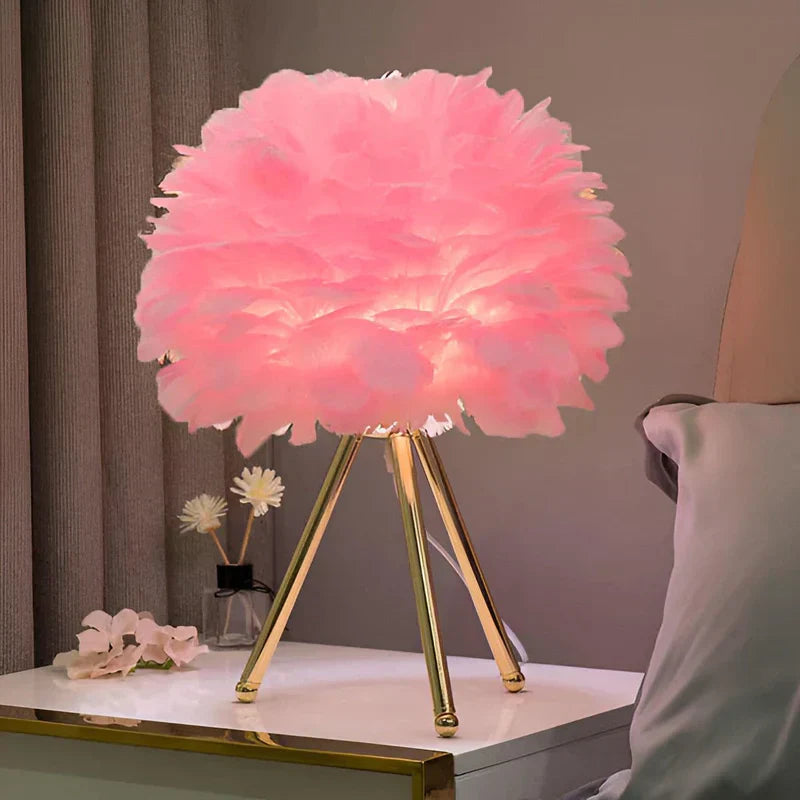 GlowLuxe – Weiche leuchtende Feder Tischlampe für einzigartiges Dekor