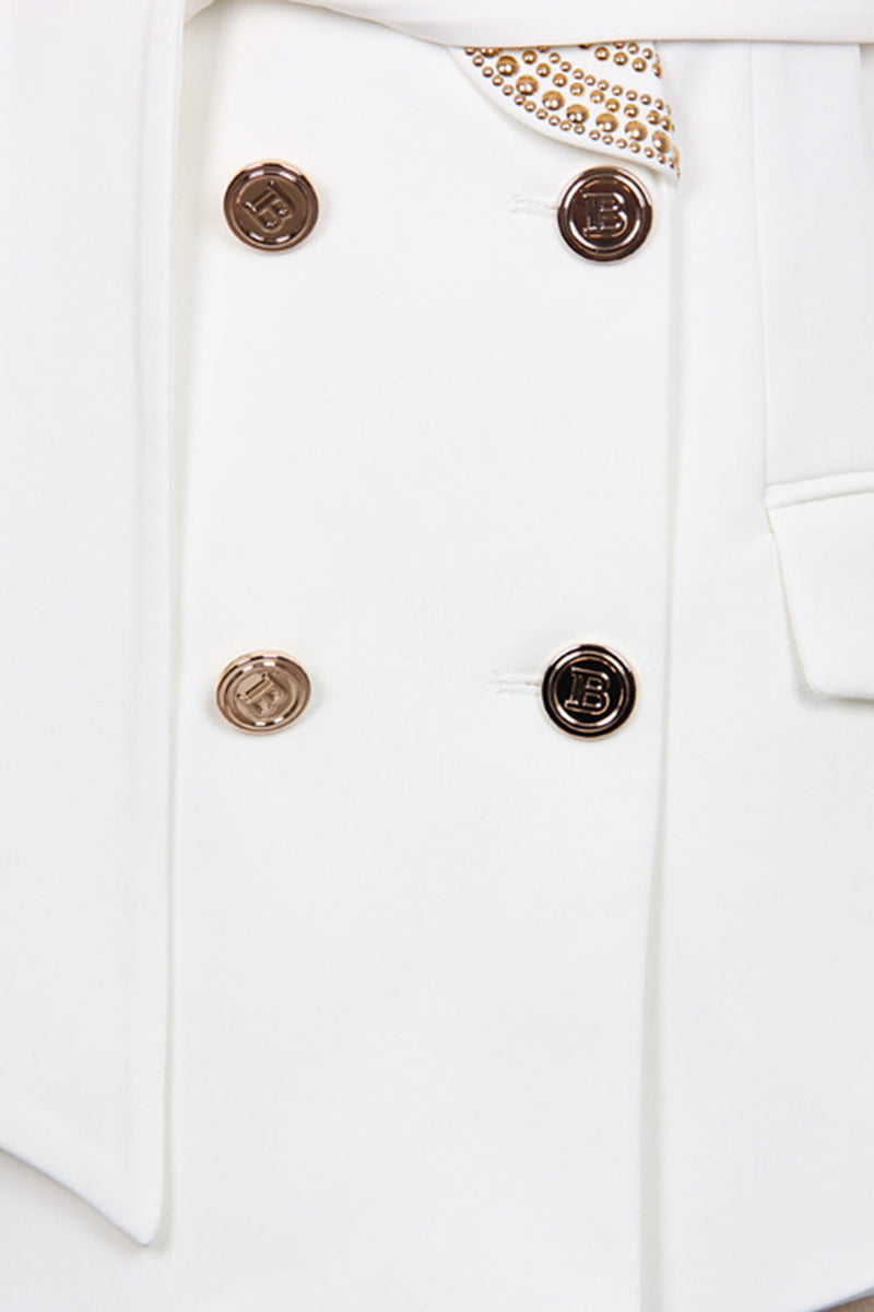 Celeste - Eleganter doppelreihiger blazer mit Taillengürtel