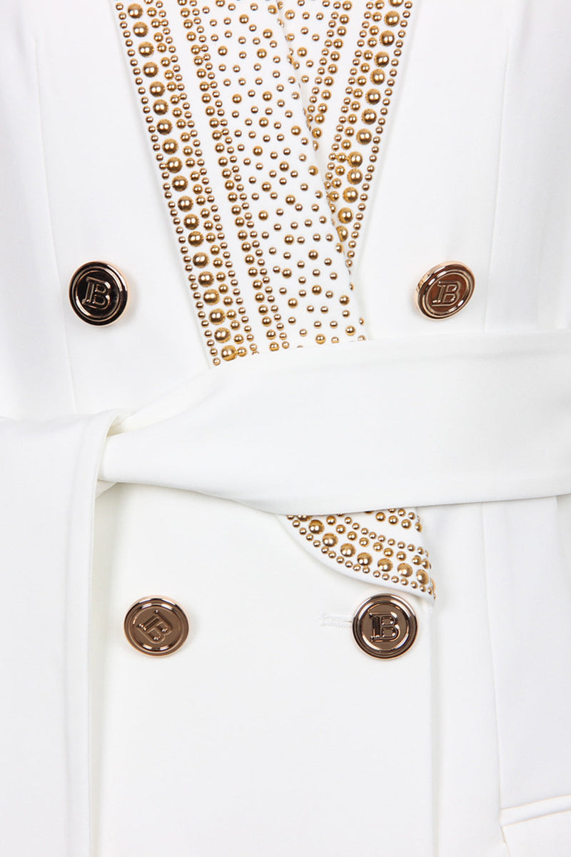 Celeste - Eleganter doppelreihiger blazer mit Taillengürtel