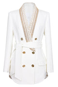 Celeste - Eleganter doppelreihiger blazer mit Taillengürtel