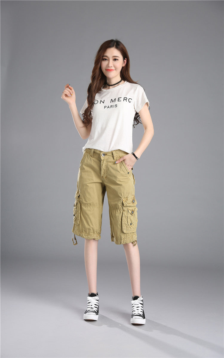 Alya – Mid Rise Cargoshorts mit geräumigen Taschen und flüssiger Passform