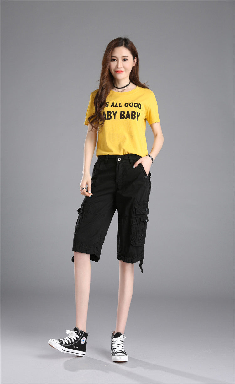 Alya – Mid Rise Cargoshorts mit geräumigen Taschen und flüssiger Passform