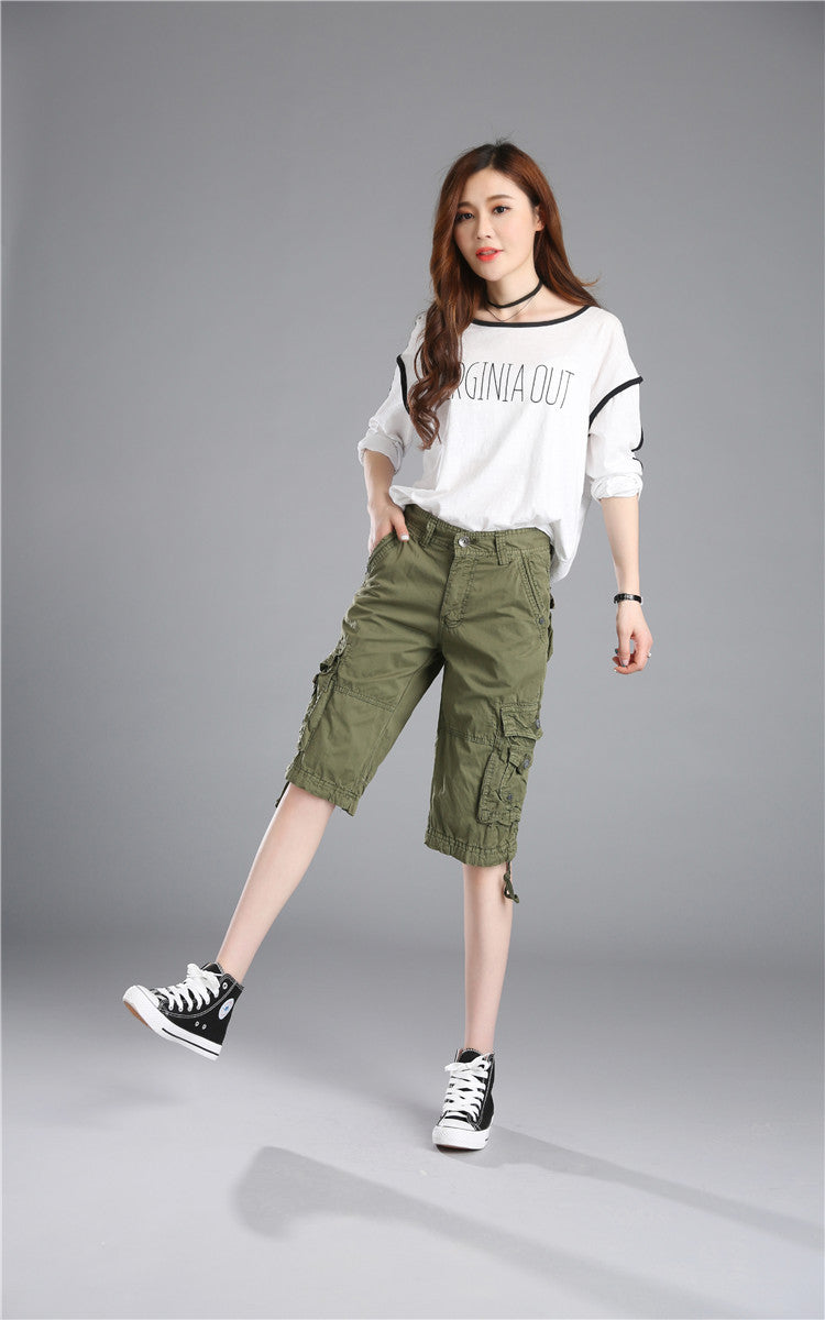 Alya – Mid Rise Cargoshorts mit geräumigen Taschen und flüssiger Passform