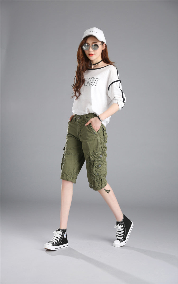 Alya – Mid Rise Cargoshorts mit geräumigen Taschen und flüssiger Passform