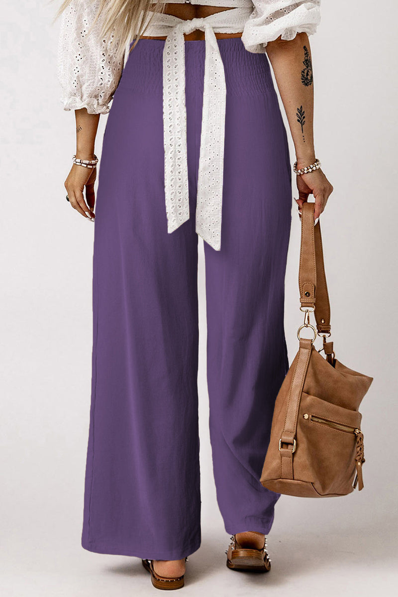 Zophia – Locker geschnittene Hose mit hoher Taille Taschen und weitem Bein