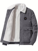 Theo - Langärmelige Vlies Auskleidung Reißverschluss Kordjacke