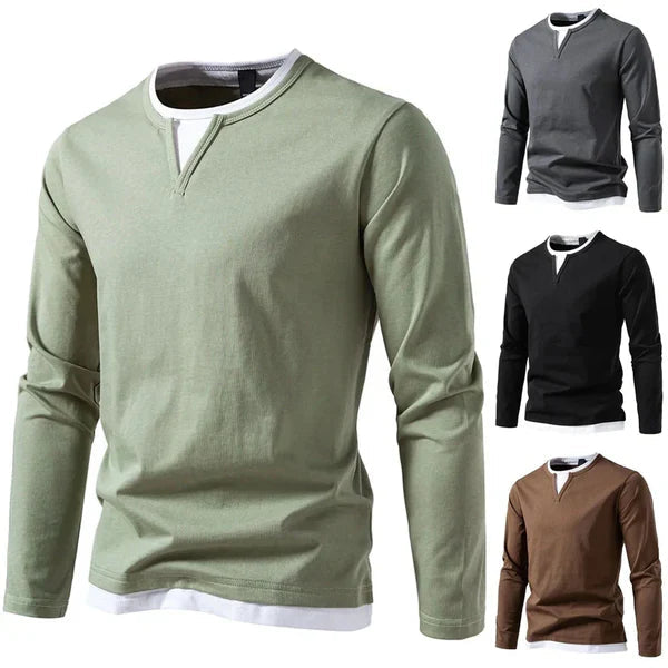 Adam - Lässiger Langärmelig V Ausschnitt Pullover