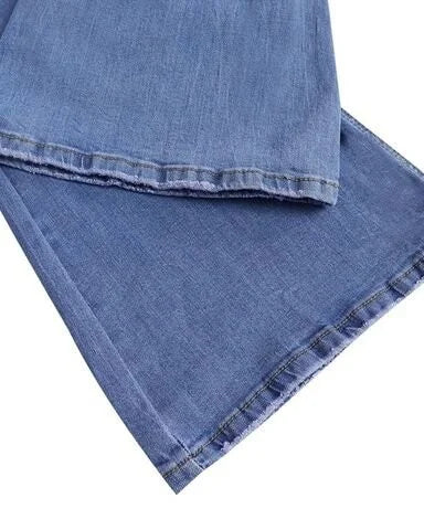 Vera - Chic ausgestellt Multi Taste Denim Hosen