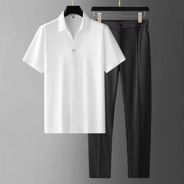 Carl - Schlanke Passform Kurzarmhemd und Taschenhose Zweiteiliges Satz