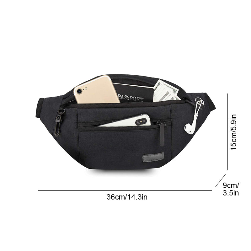 CarrySnap – Multifunktionale Gürteltasche mit Reißverschlusstaschen und verstellbaren Riemen