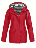Emma - Langärmelig Wasserdicht Kapuze Jacke Mit Taschen