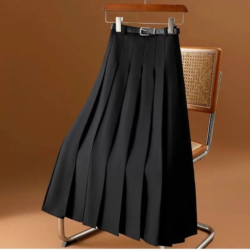 Hannah - Stylischer Faltenrock mit hoher Taille und verstellbarem Gürtel