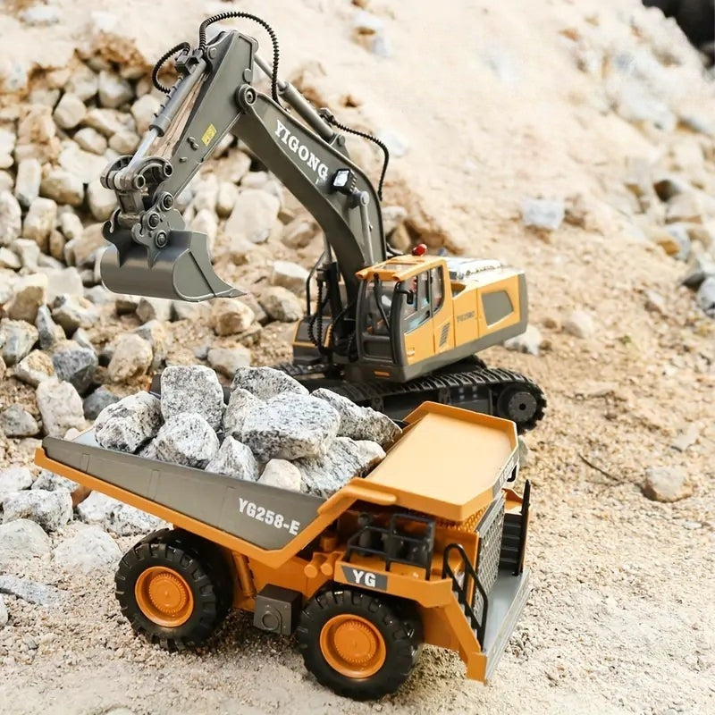 ExcavaPro - Ferngesteuertes Baggerspielzeug mit rotierender Kabine und realistischer Grabarbeit