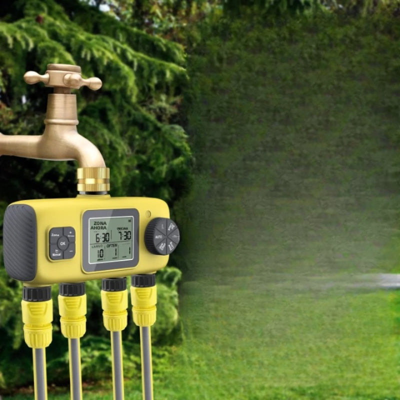 EcoHydra – Digitaler 4 Zonen-Bewässerungstimer mit LCD und intelligentem Ventilsystem