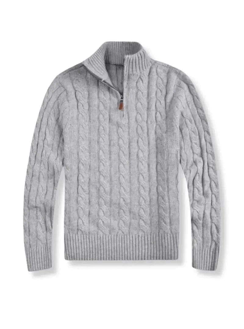 Ben - Warmer Langärmelig Reißverschluss Kragen Strickpullover
