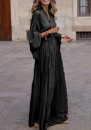 Angelika - Stylisches V Ausschnitt Kleid mit Fledermausärmeln und lockerer Passform