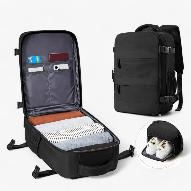PackGlide – Kompakter Reiserucksack mit geräumigem Stauraum und gepolsterten Schultergurten