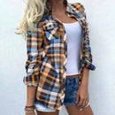 Anna - Lässiges Langarm Karohemd mit Knöpfen