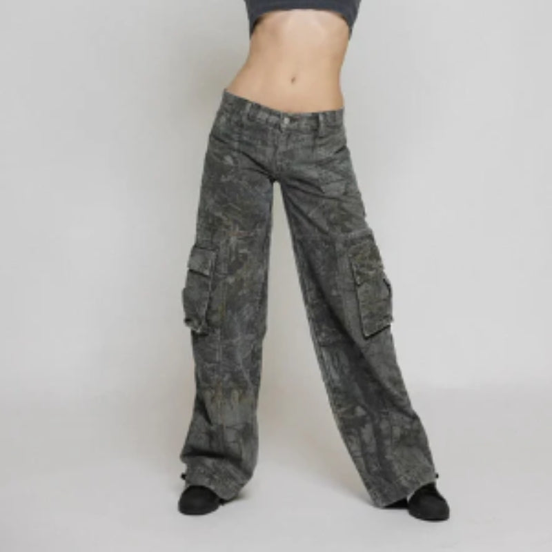 Melina – Locker geschnittene Cargohose mit mehreren Taschen und verstellbarer Taille