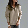 Gisela - Langärmelig Hoher Kragen Gestrickt Jumper