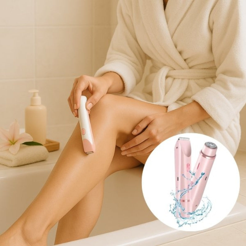 Carlotta – 2 in 1 Intimrasierer mit ergonomischem Griff und wasserdichtem Entwerfen