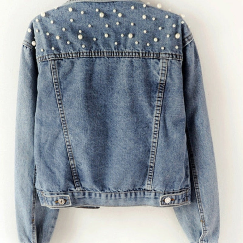 Zerline – Langärmlige Jacke mit Perlendetail Knöpfen und Taschen