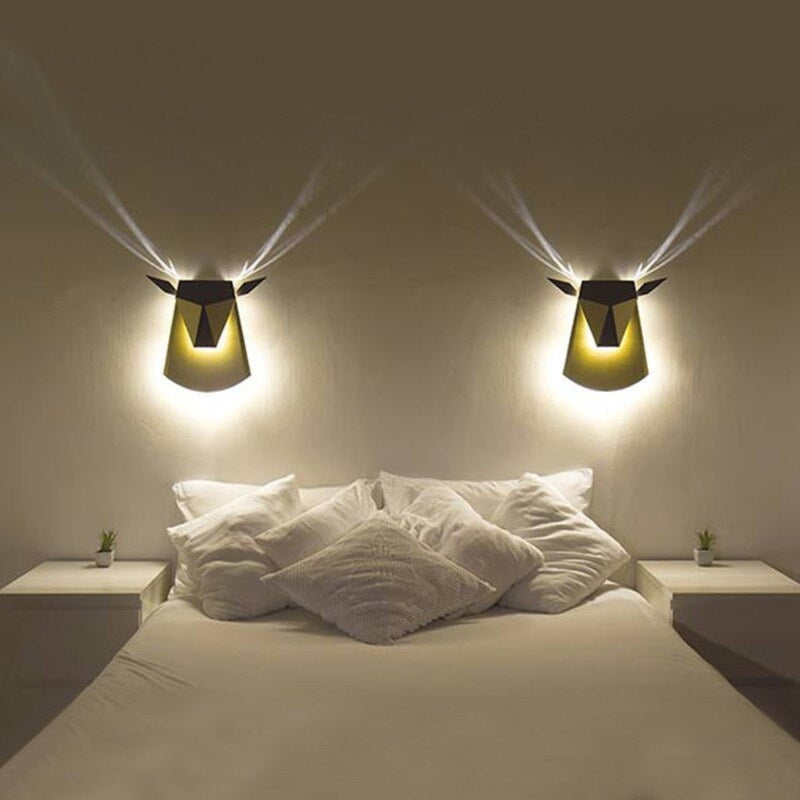 DeerGlow – Stilvolle Hirschkopf Wandlampe mit dekorativer Beleuchtung für die Inneneinrichtung