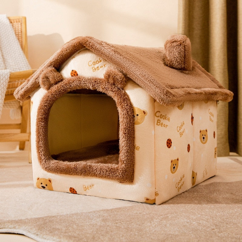 PawLoom – Flauschiges Haustierhaus für den Innenbereich mit waschbarem und abnehmbarem Bezug