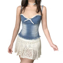 Anna – Schlanke Passform Spaghettibluse mit Schleifendesign