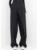 Elke – Hohe Taille weites Bein Hose mit lockerer Passform