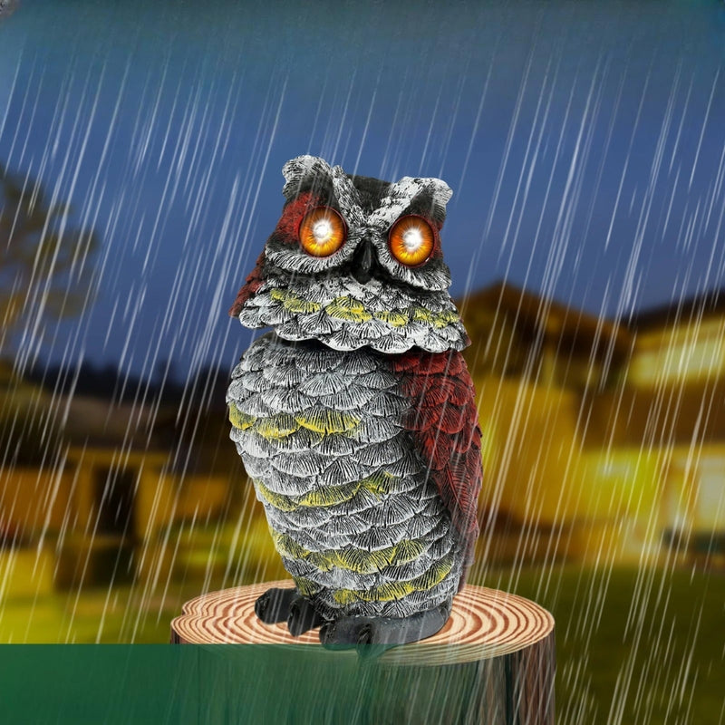 SolarHoot – Solarbetriebene Eulenstatue mit blinkenden Augen und rotierendem