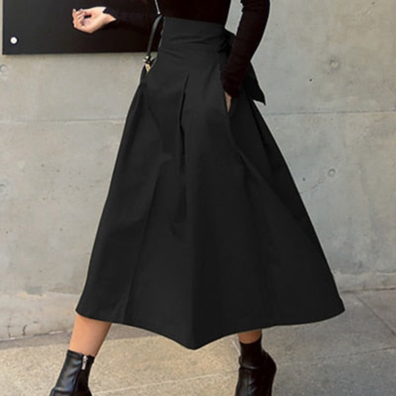 Enya – Stylischer Schleifenrock mit hoher Taille und Taschen