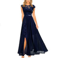 Selina – Stylisches ärmelloses Maxikleid mit Rundhalsausschnitt und Seitenschlitz