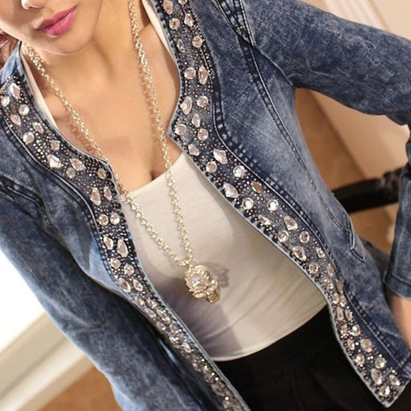 Erika – Stylische schmale Jacke mit langen Ärmeln und Taschen