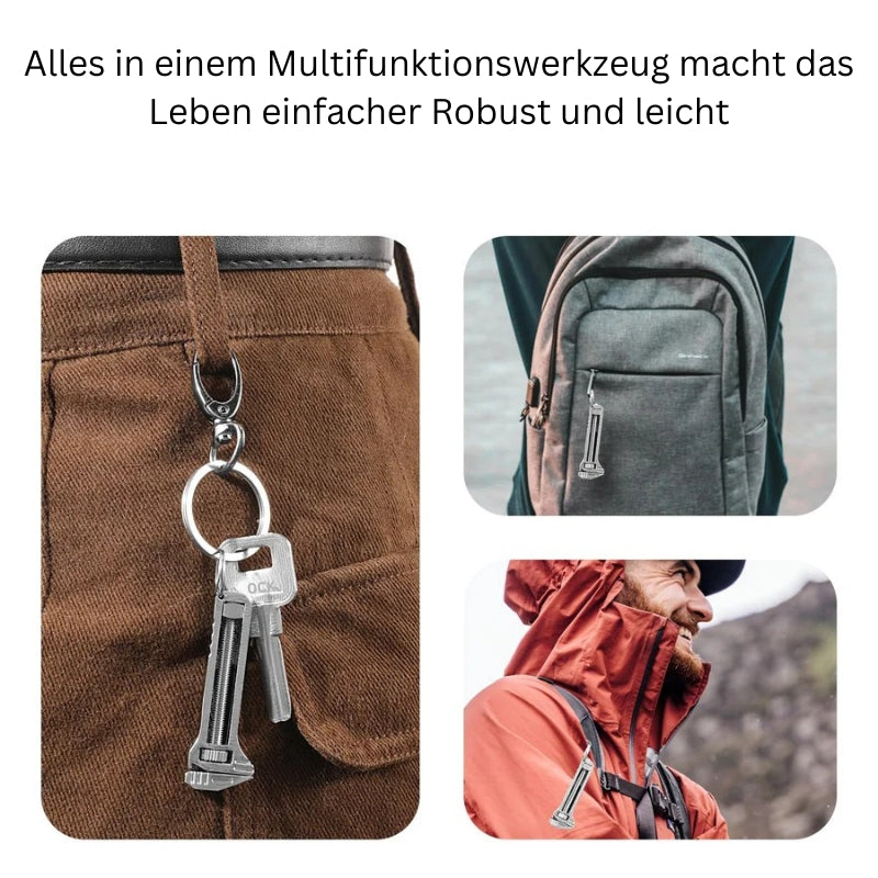GripMaster - Multifunktionales Miniwerkzeug mit Schraubenschlüssel Flaschenöffner und Nagelzieher