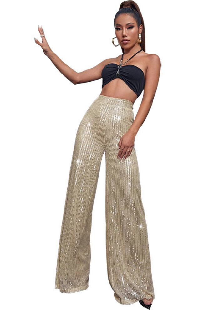 Sophia – Locker sitzende Hose mit hoher Taille und weitem Bein für mühelosen Stil