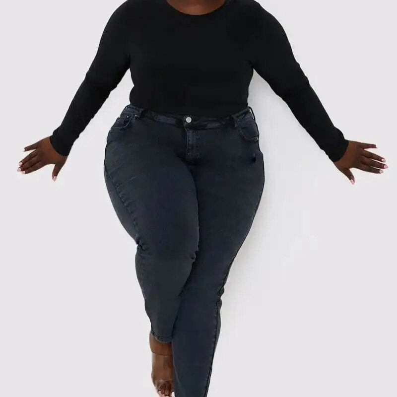 Frieda – Lässige Hohe Taille Schlanke Passform Knöchellange Hose mit Knopfta