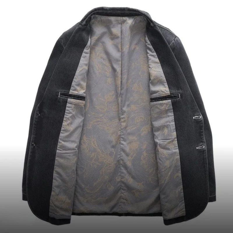 Nolan - Langärmelig Reverskragen Denim Jacke