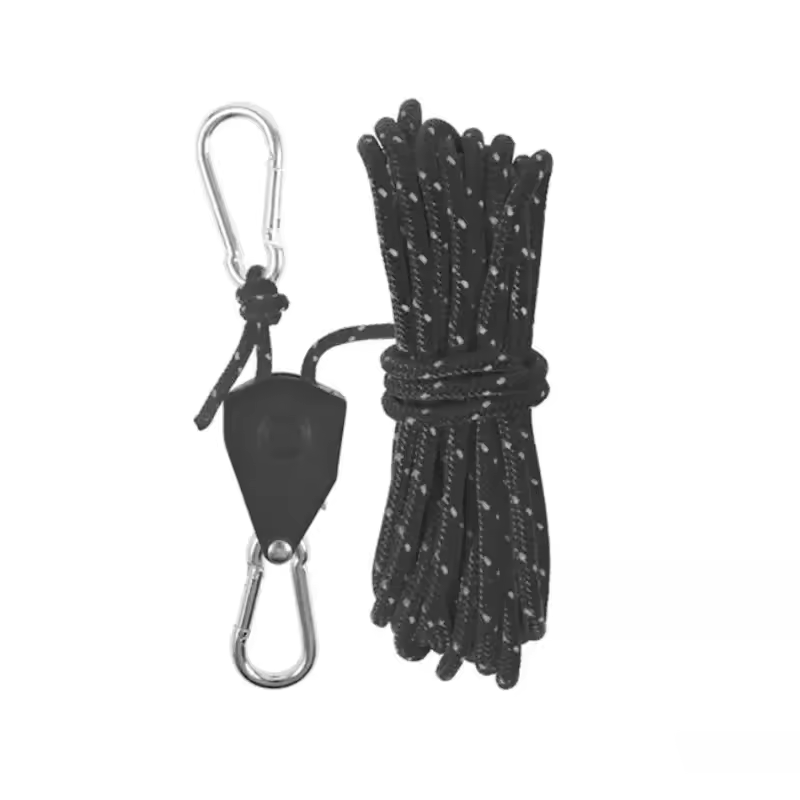 TrekHold – Verstellbare Outdoor Seilbefestigungen mit Flaschenzug und Hakensystem