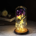 LumiRose – LED Rosen Tischlampe mit Glaskuppel und zwei Stromversorgungsoptionen