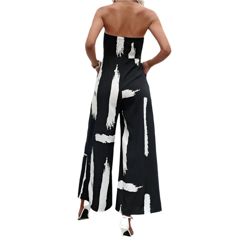 Tabea – Stylischer Of Schulter Jumpsuit mit weitem Bein und Taschen