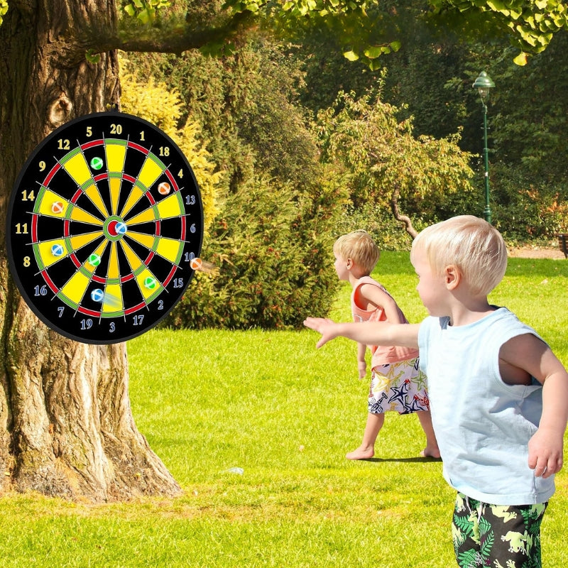 SkillDarts - Große doppelseitige Dartscheibe für Kinder mit klebenden Kugeln und Zielspiel