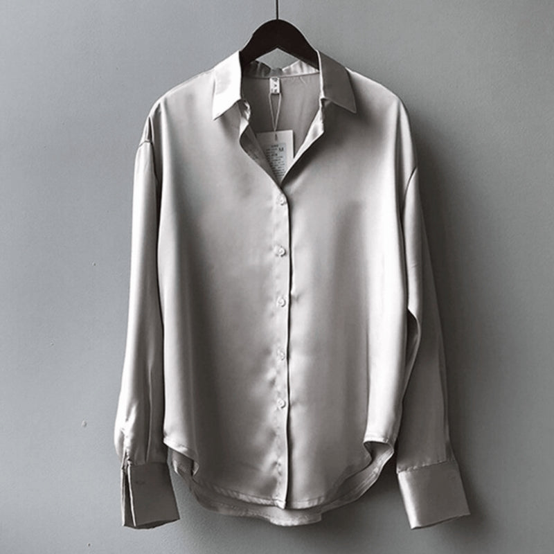 Celina – Langarmshirt mit Umlegekragen und Knopfverschluss