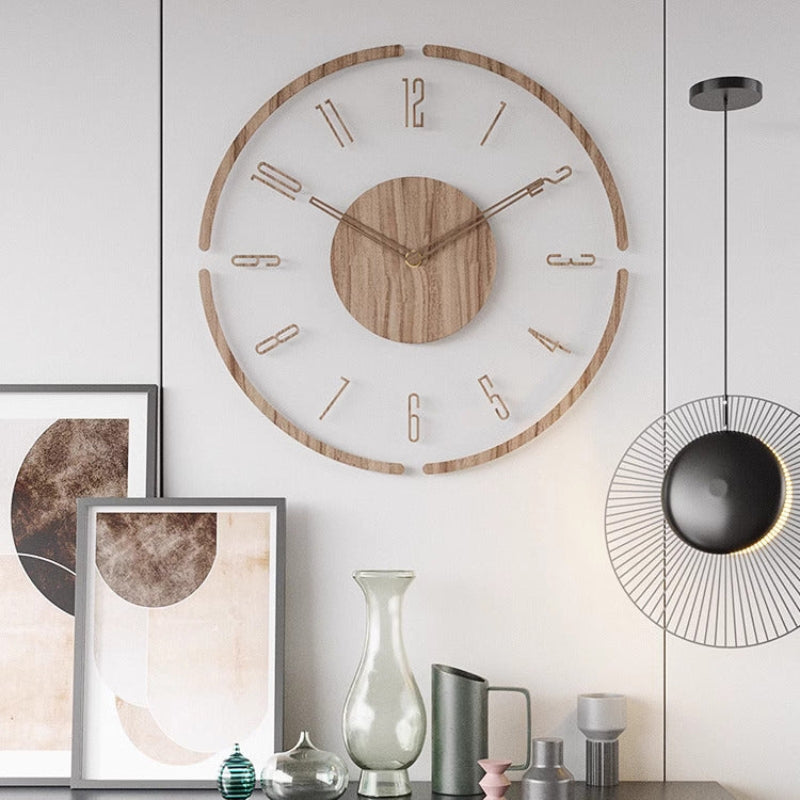 TimberTime – Klassische Wanduhr mit geräuschlosem Uhrwerk und minimalistischem Entwerfen
