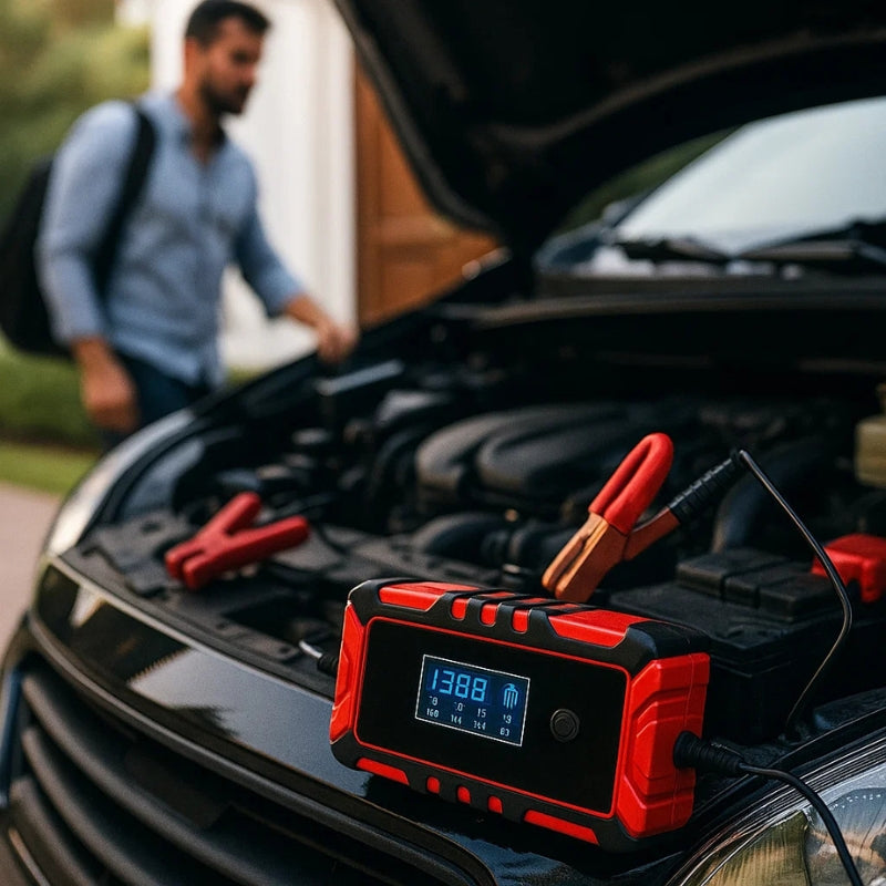 AutoPulse – 12 V Autobatterieladegerät mit LCD Display und Starthilfe Batterieunterstützung