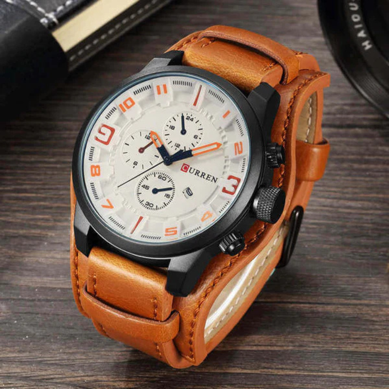 David – Klassische Uhr mit rundem Zifferblatt und luxuriösen Armbändern