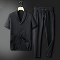 Bruno - Zweiteiliges Satz mit Kurzarm Strickjacke und Hose mit Kordelzug
