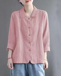 Emily – Langärmlige Bluse mit Umlegekragen und Knöpfen